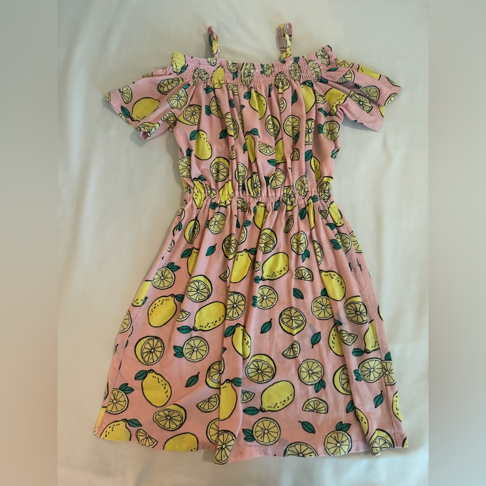 Fabkids Pink Lemon Patterned Off-Shoulder Dress size 8/10